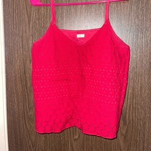 Hollister size Medium red tank top with stitching detail.
